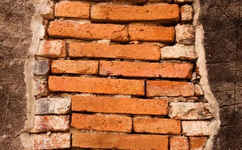 Big rectangle brick wall 스톡 사진