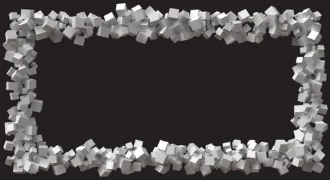 Big rectangle frame formed by random sized cubes Stock Illustration