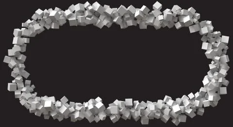 Big rectangle frame formed by random sized cubes Stock Illustration