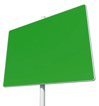 Big rectangle green road sign. Isolated Stock Illustration