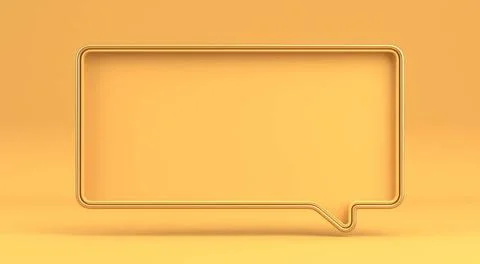 Big rectangular bubble talk sign 3D Big rectangular bubble talk sign 3D re... Stock Photos