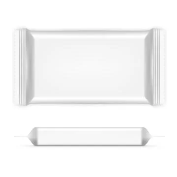 Big Rectangular Flow Pack With Shadows. Front And Side View イラスト素材