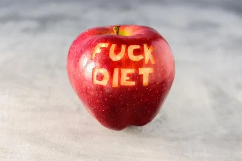 Big red apple on grey background Stock Photos