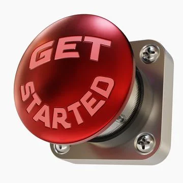 Big Red Button Labeled "Get Started" Stock Illustration