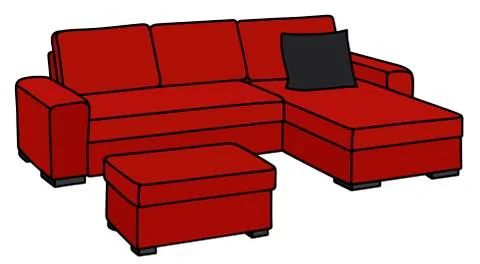Big red couch Stock Illustration