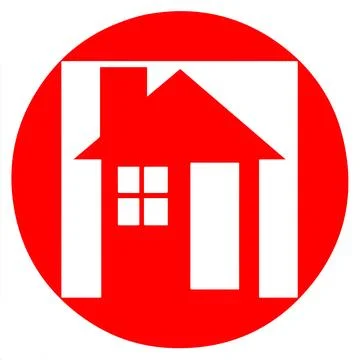 Big Red Dot Red and White Circular Letters and Numbers Ilustração Stock