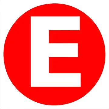 Big Red Dot Red and White Circular Letters and Numbers Stock Illustration