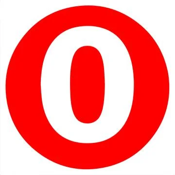 Big Red Dot Red and White Circular Letters and Numbers イラスト素材