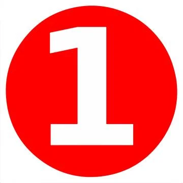 Big Red Dot Red and White Circular Letters and Numbers Stock Illustration