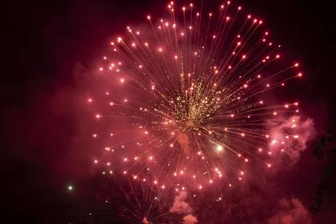 Big red firework Stock Photos
