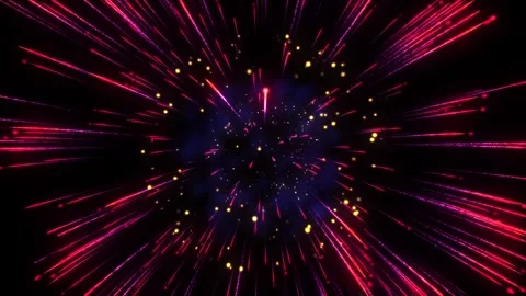 Big Red Fireworks Explode Stock Footage 291001403