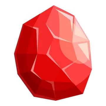 Big red gemstone shining brightly on white background 스톡 일러스트