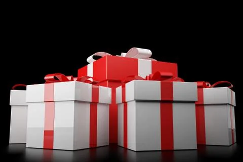 Big red gift box Stock Illustration