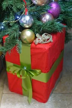 Big red gift Stock Photos