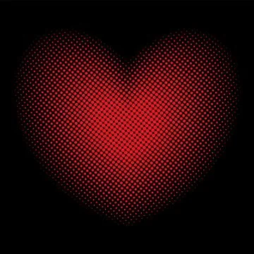 Big red halftone heart. Stock Illustration