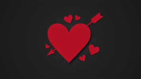 Big red heart with arrow Stock Footage 171313735