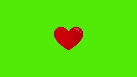 A big red heart beating animation on green screen 4K motion graphic Stock Footage 320764532
