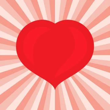Big Red Heart. Romantic love symbol of valentine day Stock Illustration