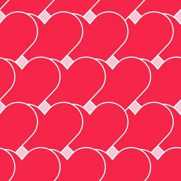Big red heart seamless pattern for textile design, wrapping paper, wallpaper, Stock Illustration