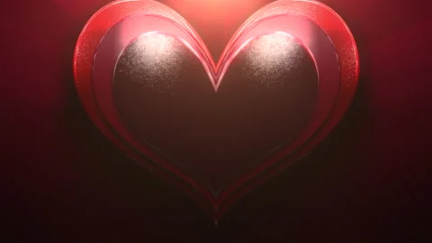 Big red heart with sun rays Видео 165159760