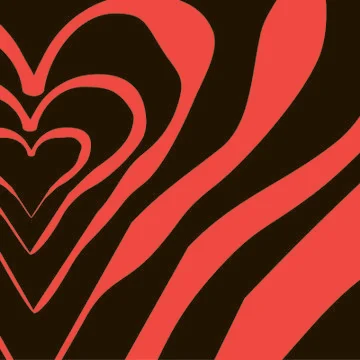 Big red hearts on a black back Stock Illustration