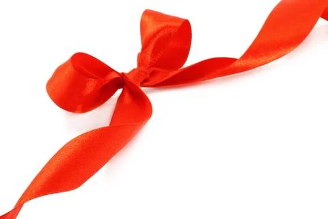 Big red holiday bow Stock Photos