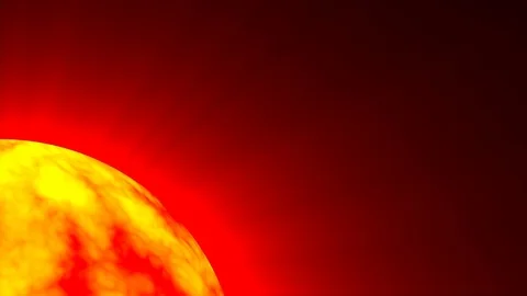 Big Red Hot Sun Surface Rays Fractal Sphere Motion Background Loop Fast Video stock 101868216