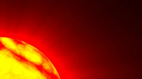 Big Red Hot Sun Surface Rays Fractal Sphere Motion Background Loop Slow Stock Footage 101868557