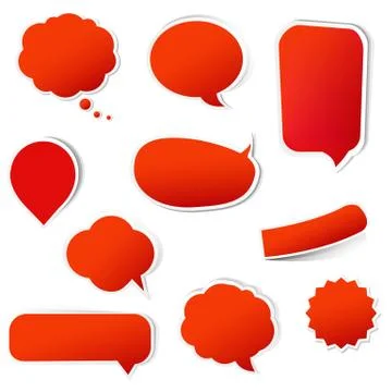 Big red labels set Stock Illustration