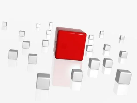 The big red leader in the group Ilustración de archivo