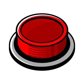Big Red Panic Button on White Background. Comic Book Style. Vector Stockillustratie