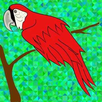Big Red Parrot 스톡 일러스트