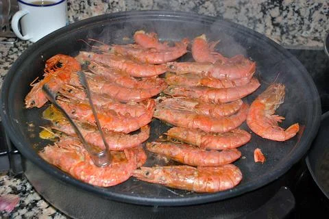 Big red Prawns Stock Photos
