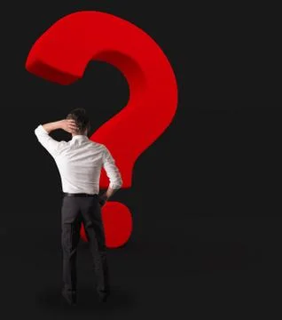 Big red question mark Stock Photos
