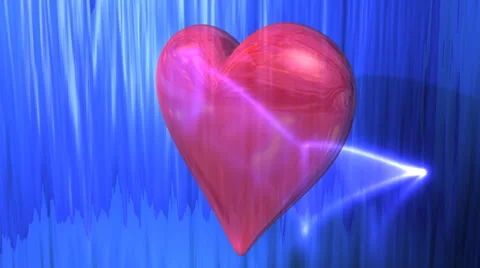 Big Red Reflective Heart Stock Footage 58952174