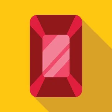 Big red ruby shining with bright glare on yellow background Stock Illustration