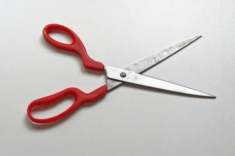 Big red scissors Stock Photos