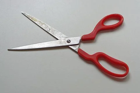 Big red scissors Stock Photos