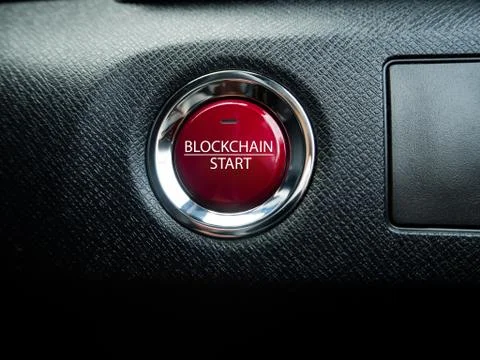 Big red set zero button on the black background Foto stock