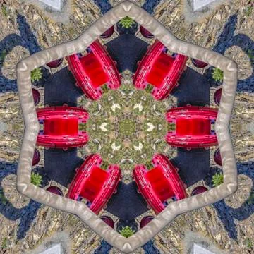 Big red shape from a fire hydrant digitally Foto stock