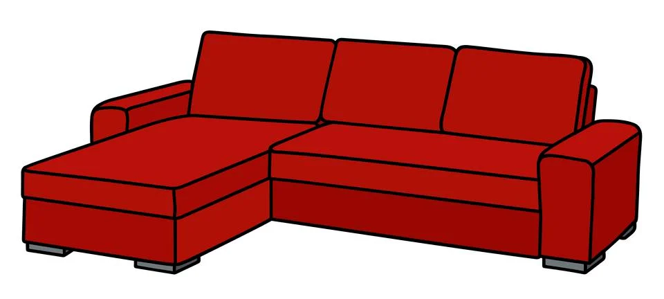 Big red sofa Stock Illustration