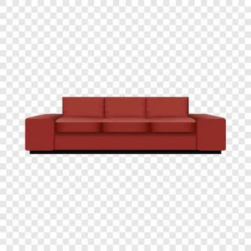 Big red sofa mockup, realistic style Ilustración de archivo