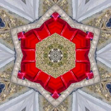 Big red star from a fire hydrant downtown Stockfoto's