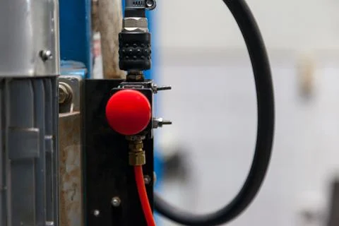 Big red stop button Stock Photos