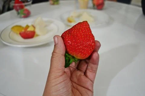 Big red strawberries Stock Photos