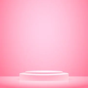 Big red studio, podium with lighting - Vector Stock Illustration
