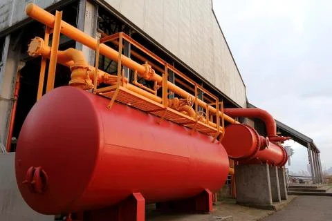 A big red tank Stock Photos