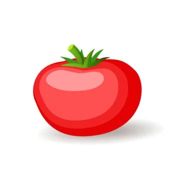 Big red tomatoe icon isolated, fresh vegetables, organic healthy food, vector Illustrazione stock