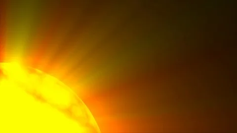Big Red Yellow Hot Sun Surface Rays Fractal Sphere Motion Background Loop Slow Stock Footage 101868417