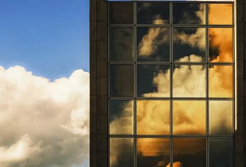 Big reflections of clouds Stock Photos
